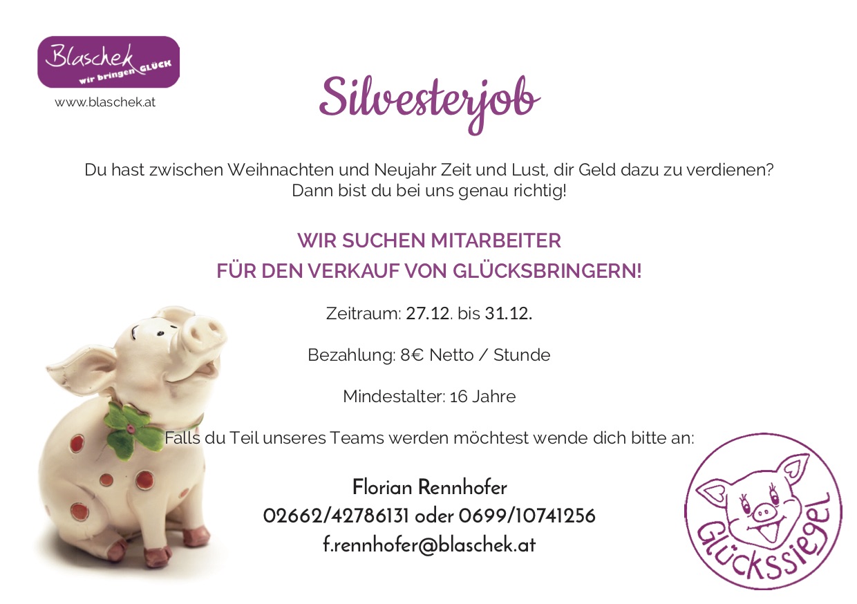 Ferienjob: Glücksbringer Verkäufer Ferienjob: Glücksbringer Verkäufer